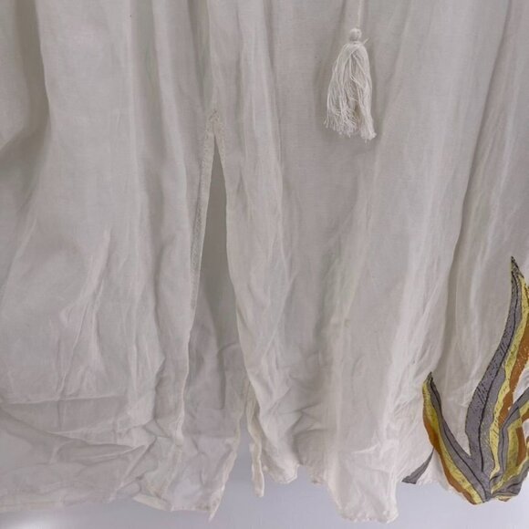 Intimately Free People Size S Off White Semi Shear Batwing Lace Front Maxi Dress - Picture 4 of 8